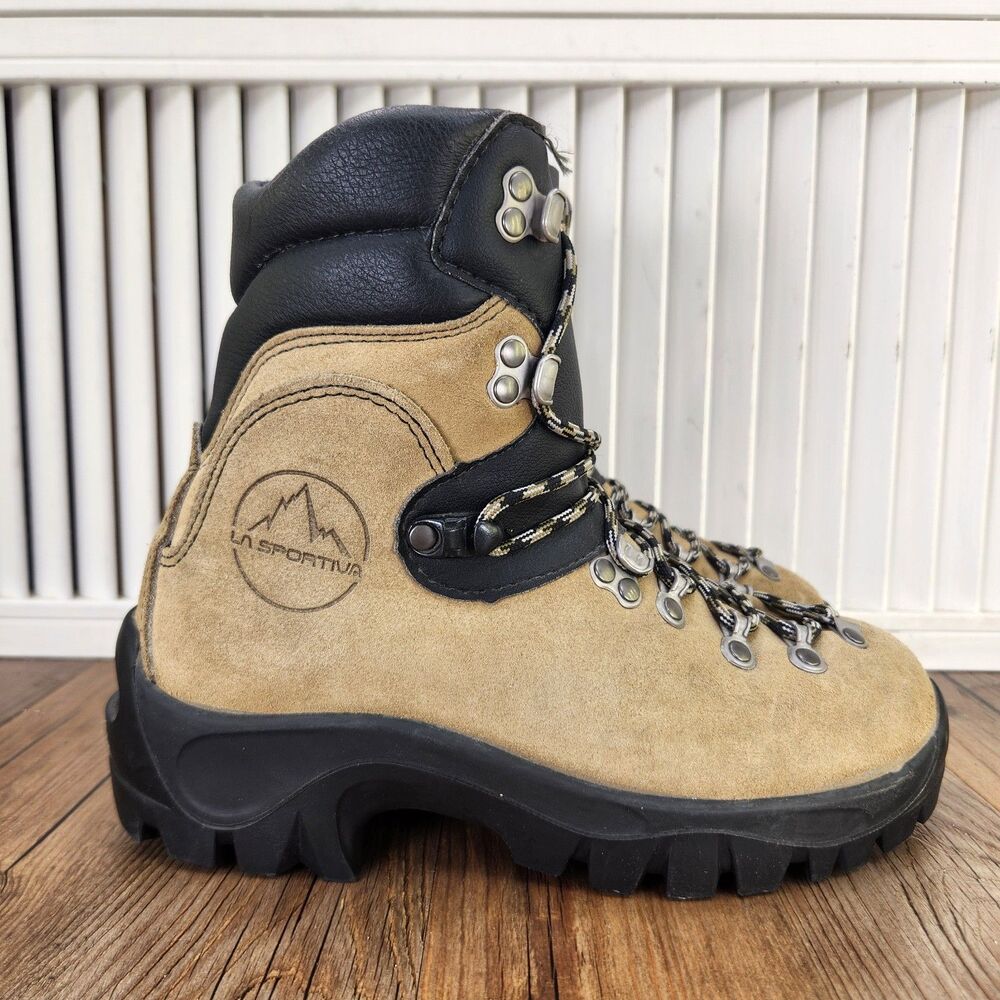 La Sportiva Makalu Mountaineering Boots Women's 7 Tan Suede Vibram Hiking Shoes